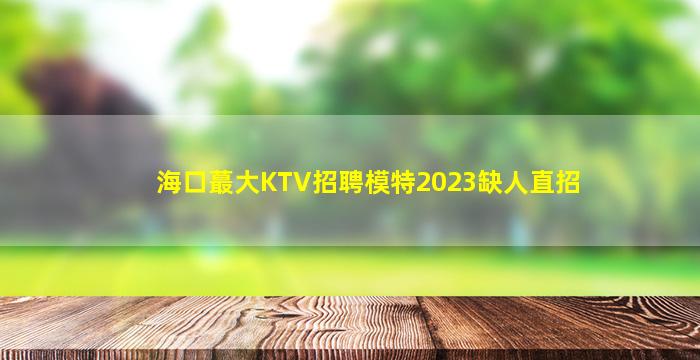 海口蕞大KTV招聘模特2023缺人直招